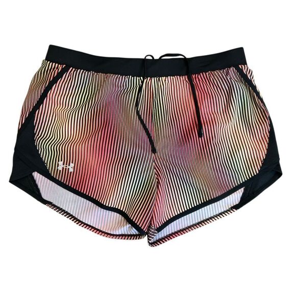Under Armour Fly-by 2.0 Athletic Running Shorts Size Medium Striped Multicolor - Picture 2 of 13